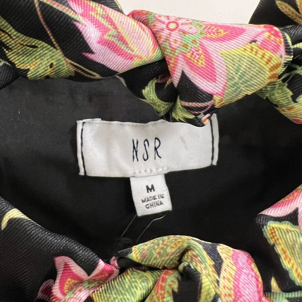 NWT NSR Floral Cutout Ruched Mini Dress